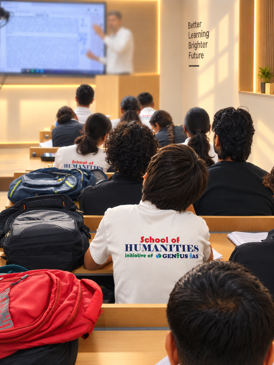 Class 11th and 12th students in a UPSC foundation integrated classroom at School of Humanities, Rohtak